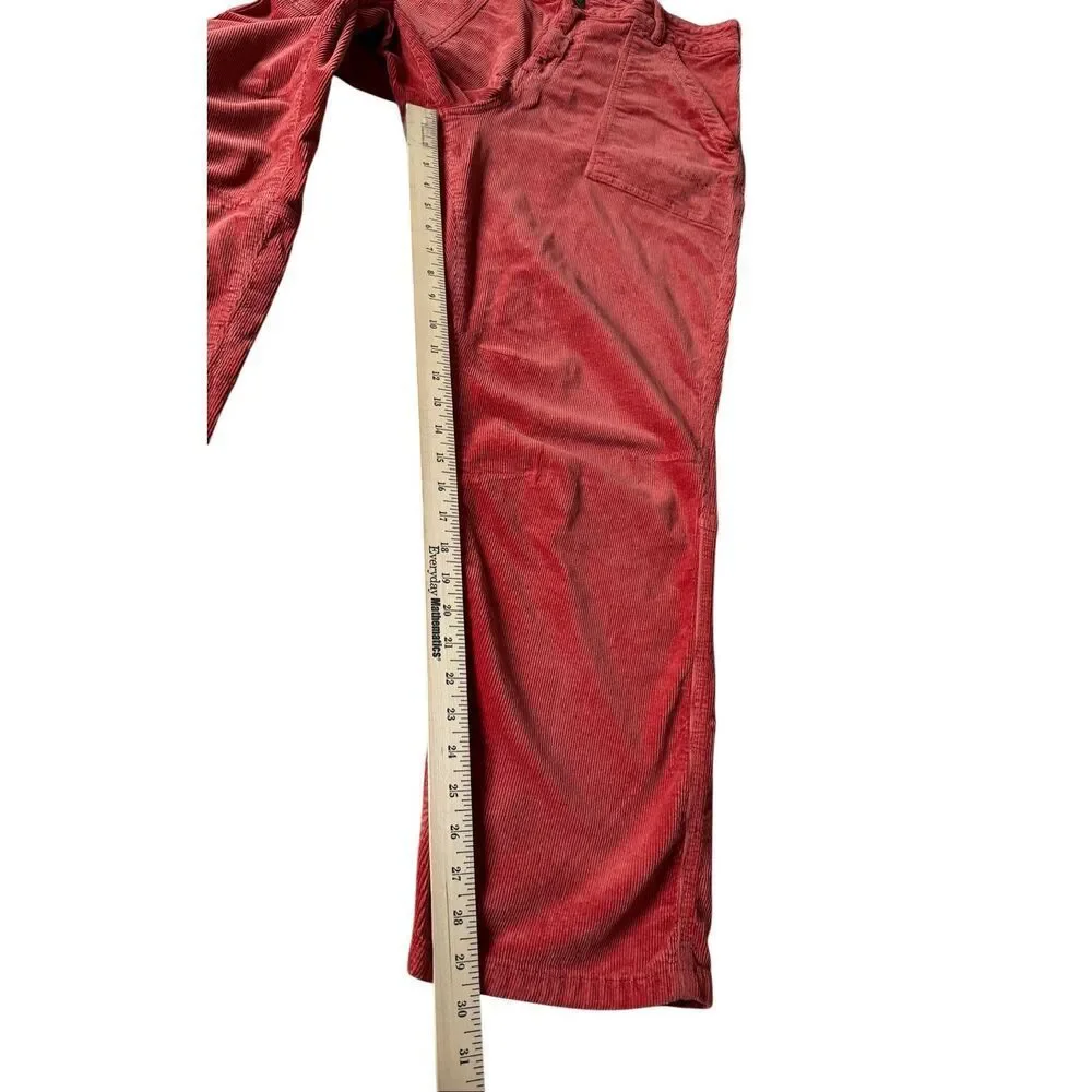 Anthropologie Pilcro Corduroy Pants‎ The Wanderer Relaxed Leg Salmon Red 33 Tall